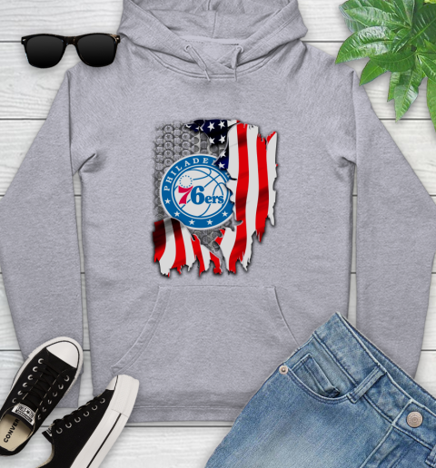 Philadelphia 76ers NBA Basketball American Flag Youth Hoodie 6