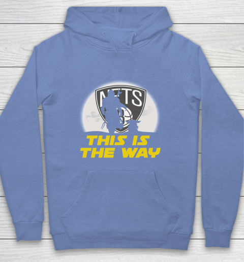 Brooklyn Nets NBA Basketball Star Wars Yoda And Mandalorian This Is The Way Youth Hoodie 8