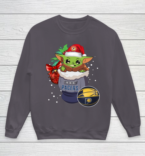 Indiana Pacers Christmas Baby Yoda Star Wars Funny Happy NBA Youth Sweatshirt 6