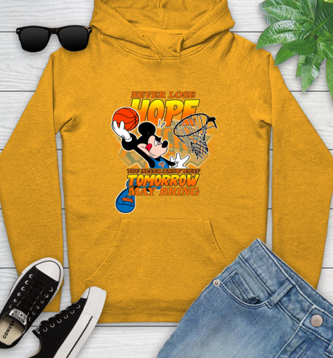 New York Knicks NBA Basketball Mickey Disney Never Lose Hope Youth Hoodie 2