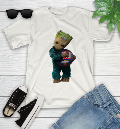 NBA Groot Guardians Of The Galaxy Basketball Sports New Orleans Pelicans Youth T-Shirt