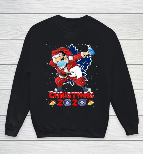 Toronto Maple Leafs Funny Santa Claus Dabbing Christmas 2020 NHL Youth Sweatshirt