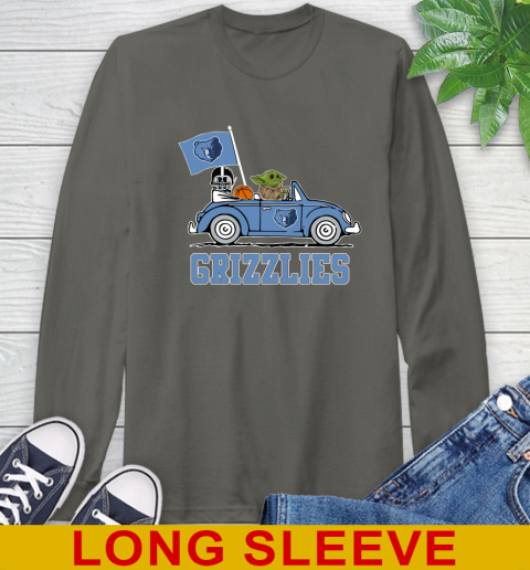 NBA Basketball Memphis Grizzlies Darth Vader Baby Yoda Driving Star Wars Shirt Long Sleeve T-Shirt 8