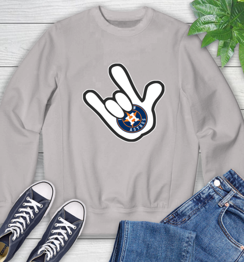 Houston Astros MLB Baseball Mickey Rock Hand Disney Sweatshirt 12