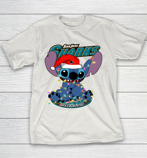 San Jose Sharks NHL Hockey noel stitch Christmas Youth T-Shirt 8