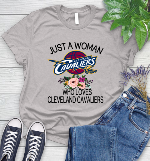 NBA Just A Woman Who Loves Cleveland Cavaliers Basketball Sports Women's T-Shirt 10