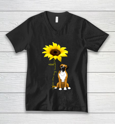 Dog Mom Shirt You Are My Sunshine Cute Boxer Dog Mom Mother Day V-Neck T-Shirt