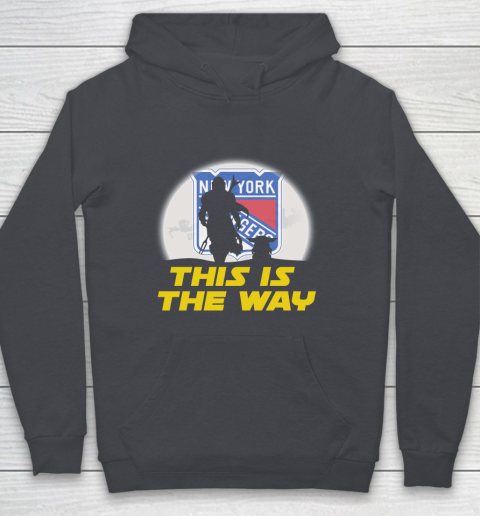New York Rangers NHL Ice Hockey Star Wars Yoda And Mandalorian This Is The Way Youth Hoodie 5