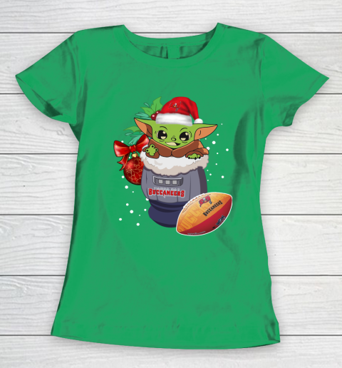 Tampa Bay Buccaneers Christmas Baby Yoda Star Wars Funny Happy NFL Women's T-Shirt