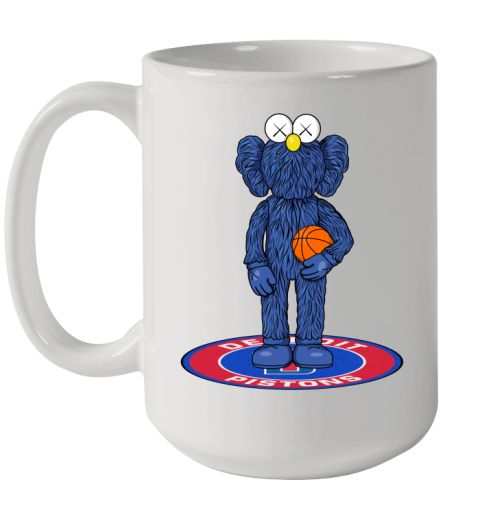 NBA Basketball Detroit Pistons Kaws Bff Blue Figure Shirt Ceramic Mug 15oz