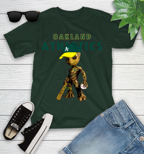 MLB Oakland Athletics Groot Guardians Of The Galaxy Baseball Youth T-Shirt 5