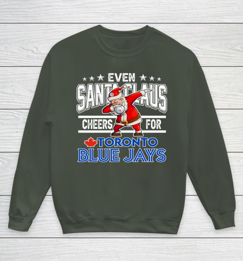 Toronto Blue Jays Even Santa Claus Cheers For Christmas MLB Youth Sweatshirt 8