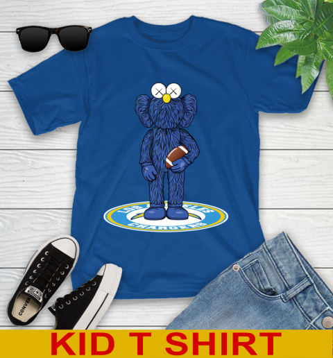 NFL Football Los Angeles Chargers Kaws Bff Blue Figure Shirt Youth T-Shirt 9