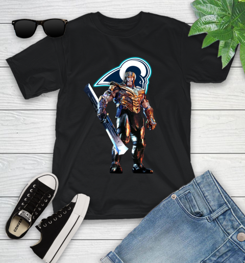 NFL Thanos Gauntlet Avengers Endgame Football Los Angeles Rams Youth T-Shirt 2