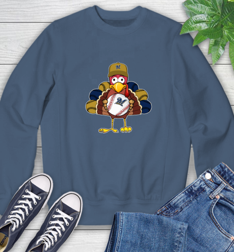 Milwaukee Brewers Turkey thanksgiving Sweatshirt 7