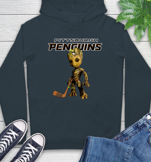 Pittsburgh Penguins NHL Hockey Groot Marvel Guardians Of The Galaxy Hoodie 7