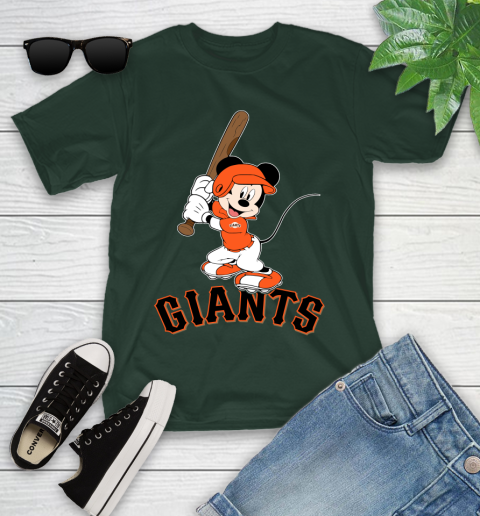 MLB Baseball San Francisco Giants Cheerful Mickey Mouse Shirt Youth T-Shirt 5