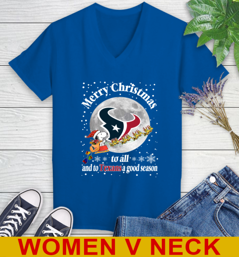 Houston Texans Merry Christmas To All And To Texans A Good Season NFL Football Sports Women's V-Neck T-Shirt 9