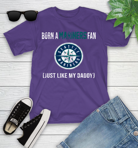 MLB Baseball Seattle Mariners Loyal Fan Just Like My Daddy Shirt Youth T-Shirt 3