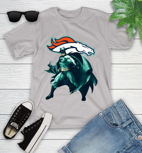 NFL Batman Football Sports Denver Broncos Youth T Shirt Tee For Sports