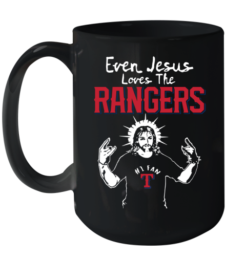 Texas Rangers MLB Baseball Even Jesus Loves The Rangers Shirt Ceramic Mug 15oz