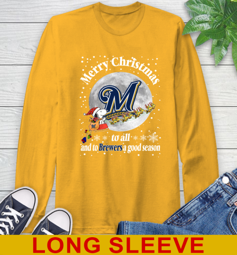 Milwaukee Brewers Merry Christmas To All And To Brewers A Good Season MLB Baseball Sports Long Sleeve T-Shirt 2