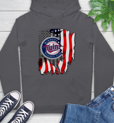 Minnesota Twins MLB Baseball American Flag Hoodie 7