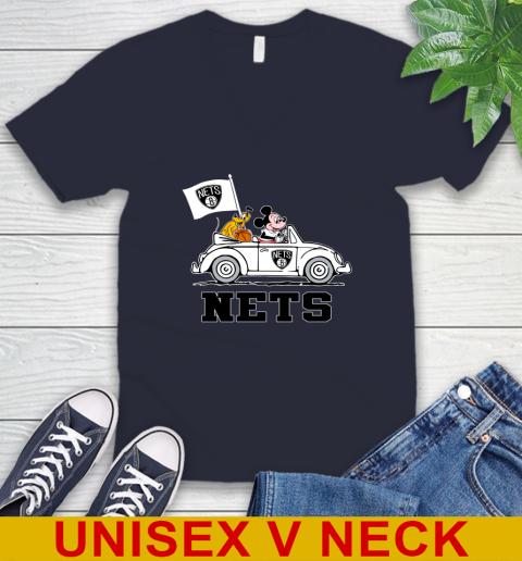 NBA Basketball Brooklyn Nets Pluto Mickey Driving Disney Shirt V-Neck T-Shirt 4 NBA Basketball Brooklyn Nets Pluto Mickey Driving Disney Shirt V-Neck T-Shirt - Image 4