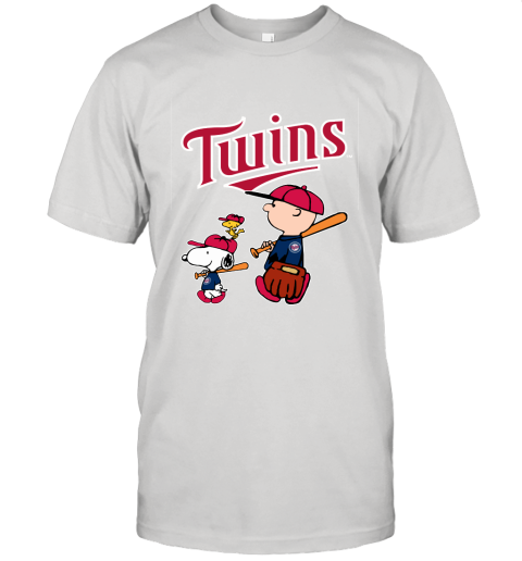 Minnesota Twins Let's Play Baseball Together Snoopy MLB Unisex Jersey Tee