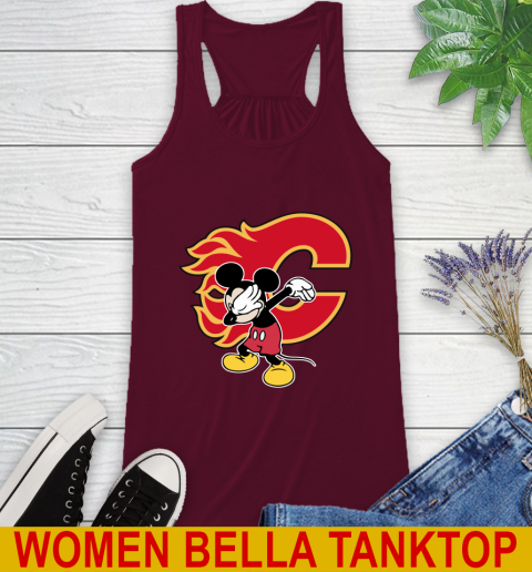 Calgary Flames NHL Hockey Dabbing Mickey Disney Sports Racerback Tank 3