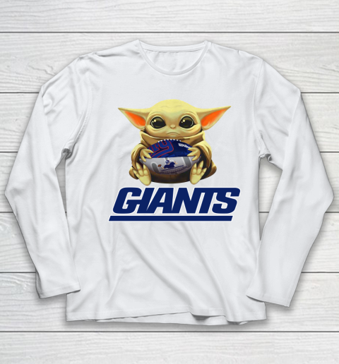 NFL Football New York Giants Baby Yoda Star Wars Youth Long Sleeve 2