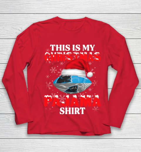 Carolina Panthers This Is My Christmas Pajama Shirt NFL Youth Long Sleeve 8