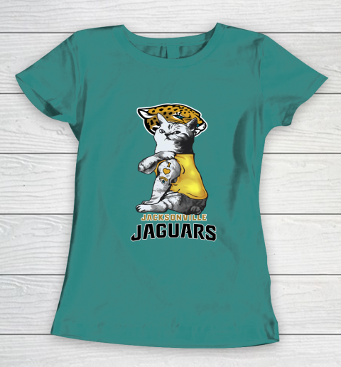 NFL Football My Cat Loves Jacksonville Jaguars Women's T-Shirt 10