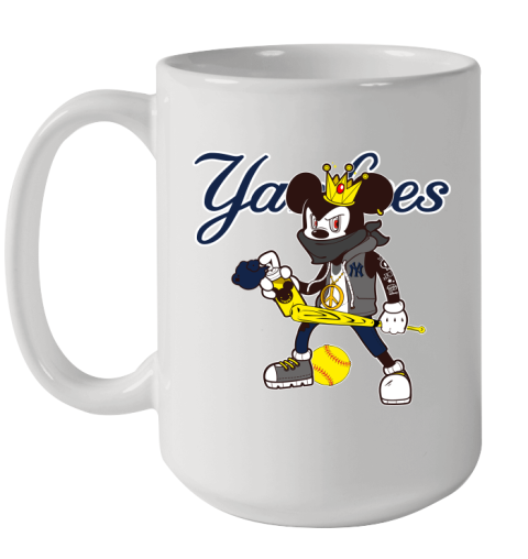 New York Yankees MLB Baseball Mickey Peace Sign Sports Ceramic Mug 15oz