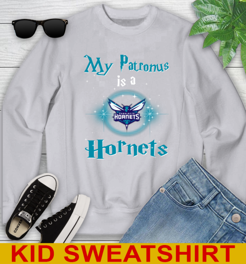 NBA Basketball Harry Potter My Patronus Is A Charlotte Hornets Youth Sweatshirt 3