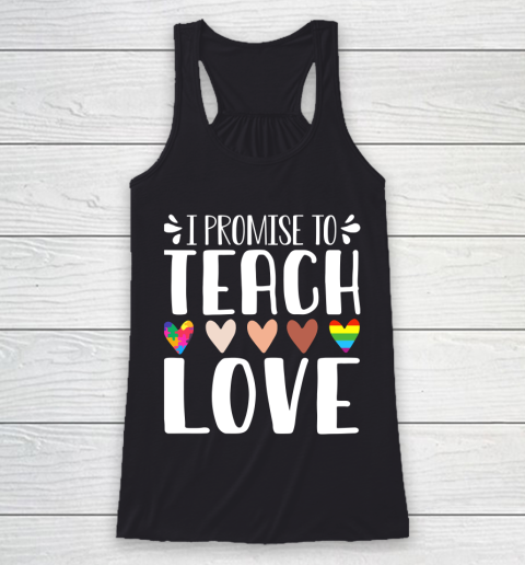 I Promise To Teach Love Autism African LGBT Pride Racerback Tank