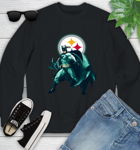 NFL Batman Football Sports Pittsburgh Steelers Youth Sweatshirt 2