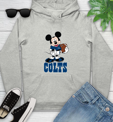 NFL Football Indianapolis Colts Cheerful Mickey Mouse Shirt Youth Hoodie 2