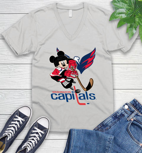 NHL Washington Capitals Mickey Mouse Disney Hockey T Shirt V-Neck T-Shirt