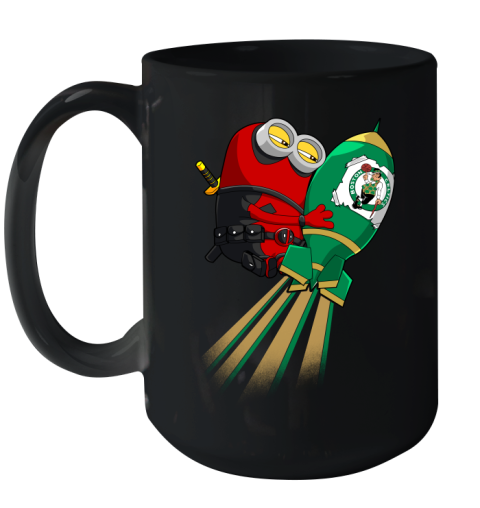 NBA Basketball Boston Celtics Deadpool Minion Marvel Shirt Ceramic Mug 15oz