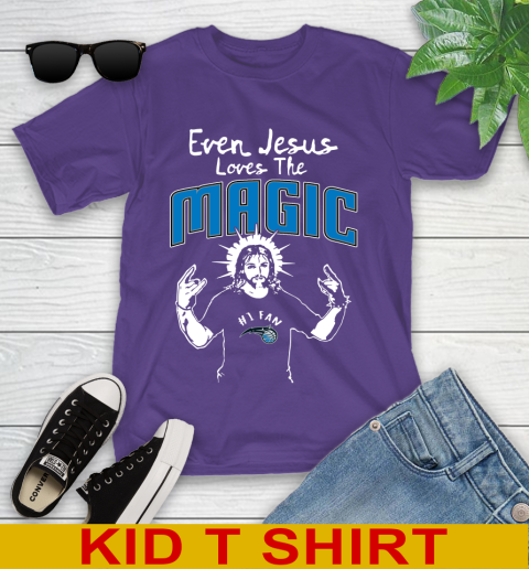 Orlando Magic NBA Basketball Even Jesus Loves The Magic Shirt Youth T-Shirt 3