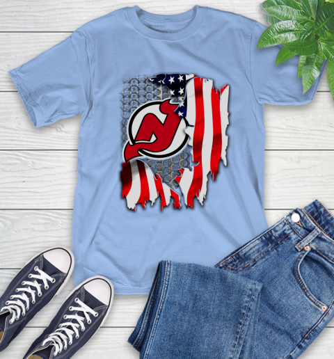 New Jersey Devils NHL Hockey American Flag T-Shirt 12
