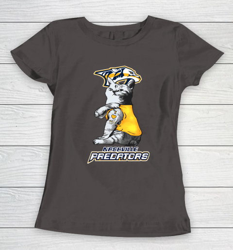 NHL My Cat Loves Nashville Predators Hockey Women's T-Shirt 7