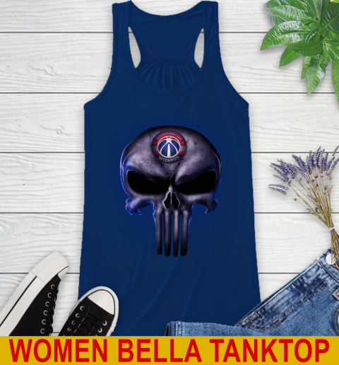 Washington Wizards NBA Basketball Punisher Skull Sports Racerback Tank 7
