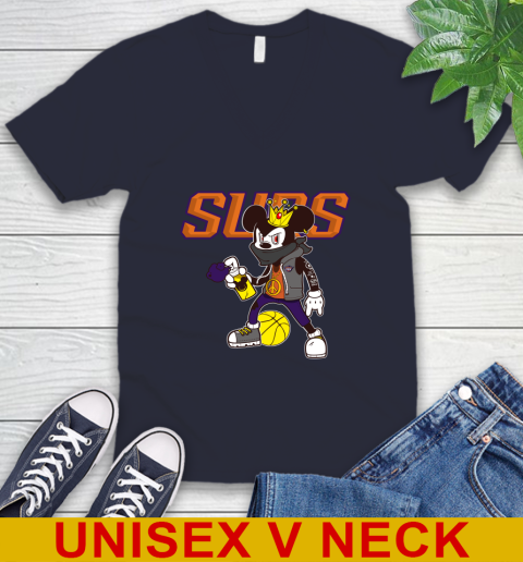 Phoenix Suns NBA Basketball Mickey Peace Sign Sports V-Neck T-Shirt 3