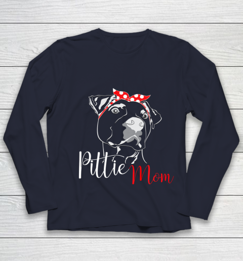 Dog Mom Shirt Pittie Mom T Shirt American Pitbull Shirt Dog Lover Youth Long Sleeve 2