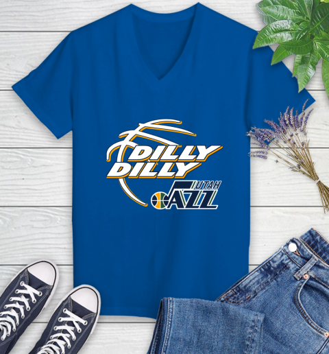 NBA Utah Jazz Dilly Dilly Basketball Sports Women's V-Neck T-Shirt 10