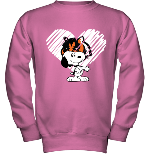 I Love Cincinnati Bengals Snoopy In My Heart NFL Youth Sweatshirt 