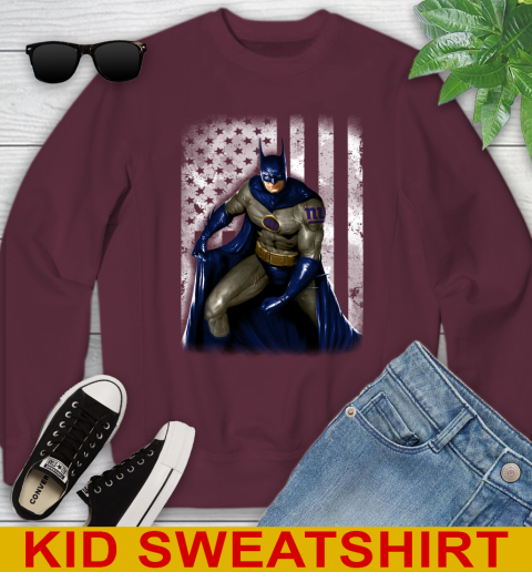New York Giants NFL Football Batman DC American Flag Shirt Youth Sweatshirt 4