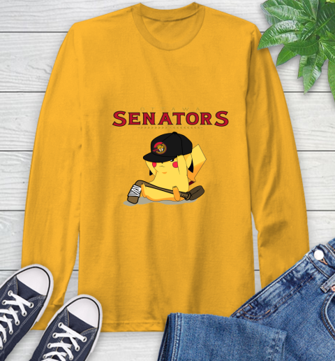 NHL Pikachu Hockey Sports Ottawa Senators Long Sleeve T-Shirt 3